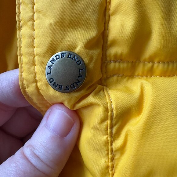 Men’s Land’s End Yellow Puffer Vest XL – 80% Down 20% Feather Ski Streetwear - Picture 2 of 8